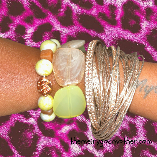 “Sequoia” Peridot+Jade+Copper  Set